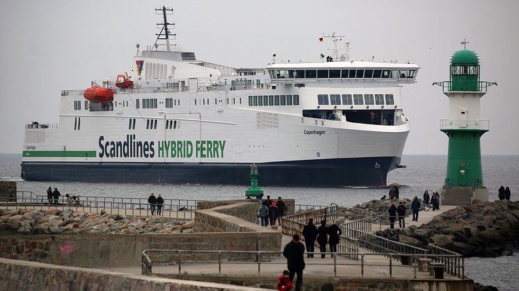 Scandlines' zweite neue Hybridfähre "Copenhagen" nimmt den Betrieb auf
