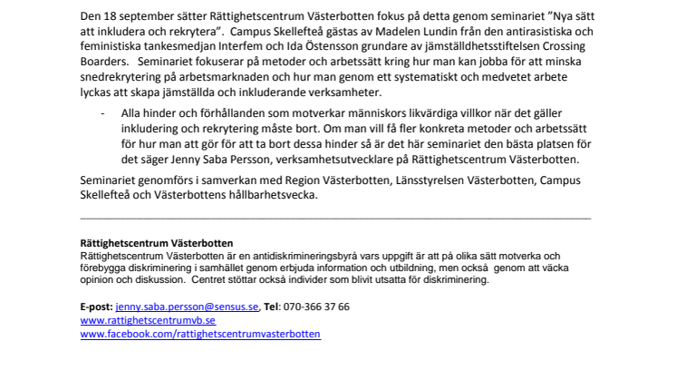 Nya sätt att inkludera och rekrytera