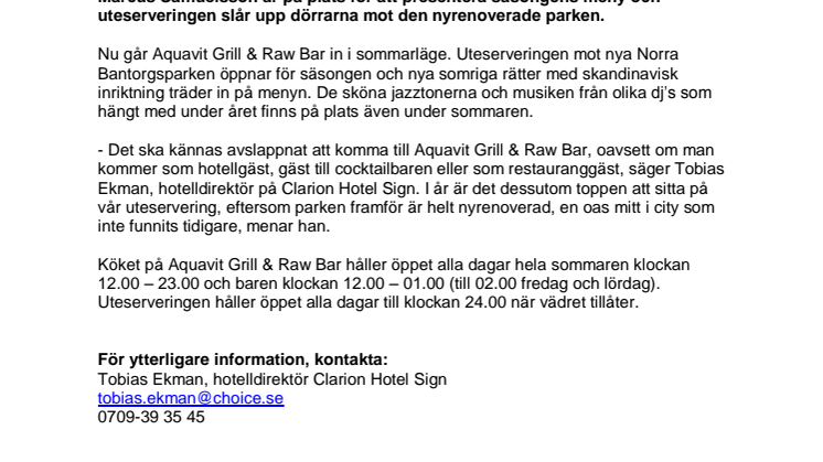 Marcus Samuelsson kickar igång sommaren