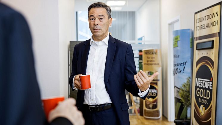 Torben Emborg hedder Nestlés nye chef for Norden. Han ser frem til at give danskerne bæredygtige fødevarer, der både er lokale og globale. (Foto: Søren Svendsen)