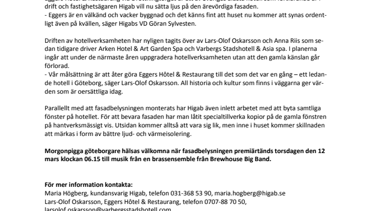 Hotel Eggers lyser upp