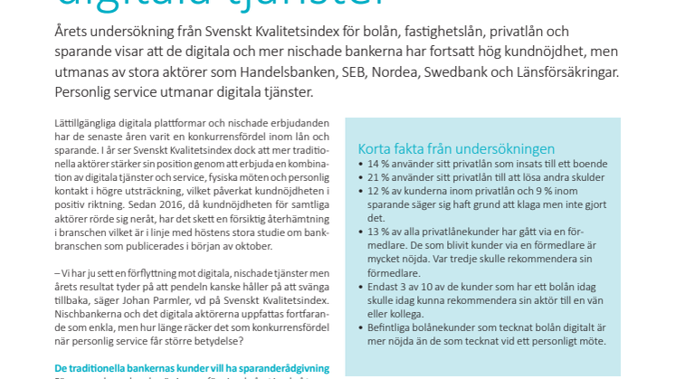 Svenskt Kvalitetsindex om bolån, fastighetslån, privatlån och sparande 2018