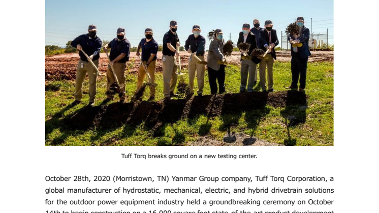 Tuff Torq Breaks Ground on State-of-the-art Product Development Test Facility