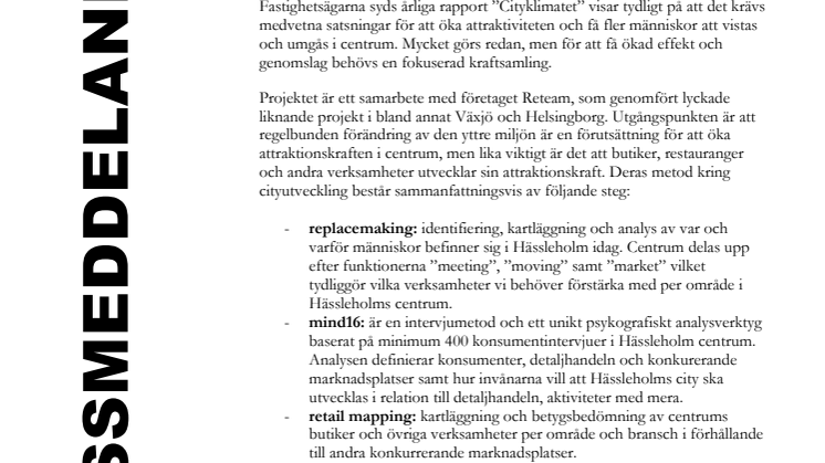 Citylyftet - nu utvecklar vi Hässleholms centrum