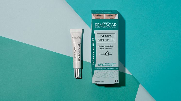 Remescar Eye Bags & Dark Circles - produkt och förpackning mot bakgrund