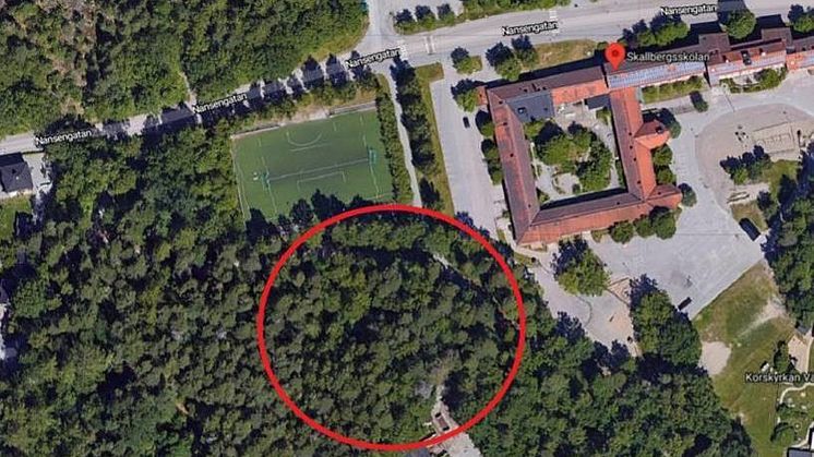 Platsen för den nya förskolan på Skallberget.