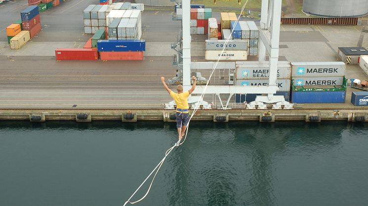 Slackline Helsingborgs Hamn