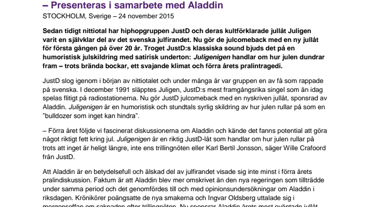 JustD gör julcomeback med ny jullåt
