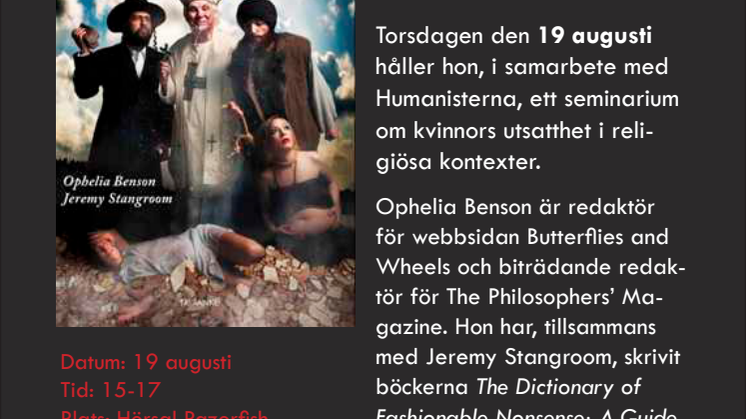 Författaren till "Hatar Gud kvinnor?" på Sverigebesök