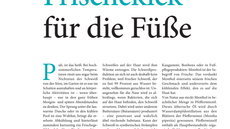 Frischekick für die Füße