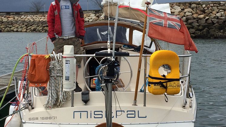 Hi-res image - Ocean Signal - Sailor Edward Harwood on-board Mistral