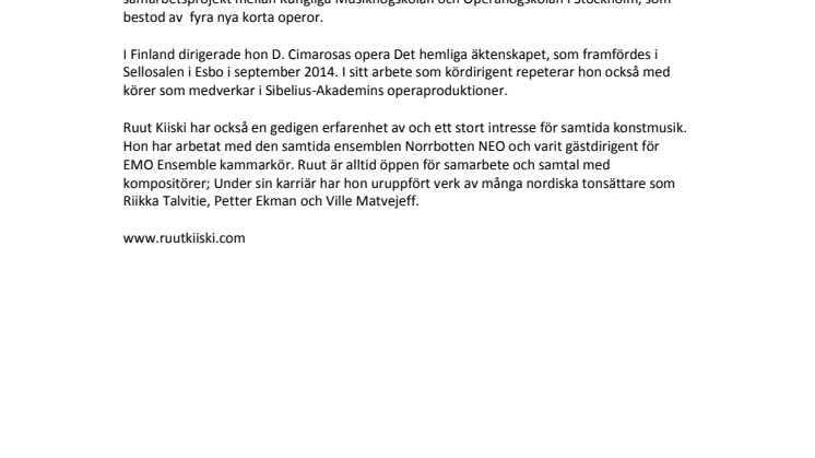 Dirigent Ruut Kiiski - cv