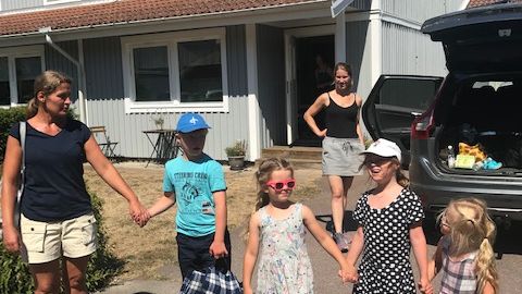 2018 på väg till stranden innan loppet