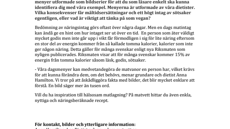 Nya dagsmenyer i bilder