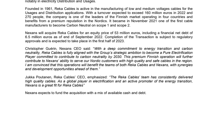 Press release_Nexans signs agreement to acquire Reka Cables from Reka Industrial.pdf