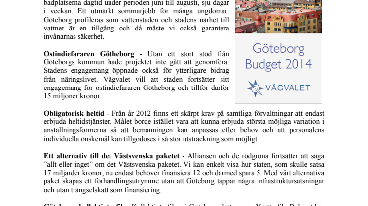 Sammanfattning - Budget 2014 för Göteborg Stad