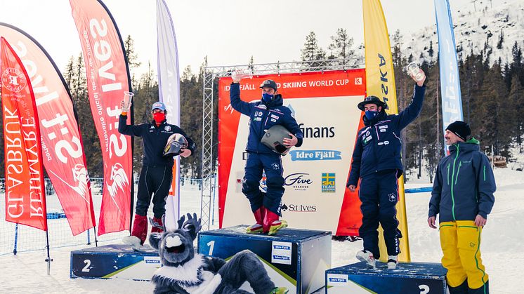 Herrpallen under speedskivärldcup i Idre 12 mars 2022