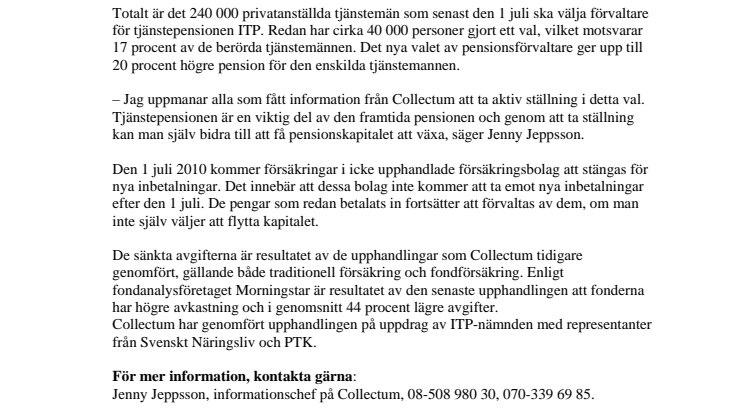 40 000 pensionssparare har valt förvaltare 