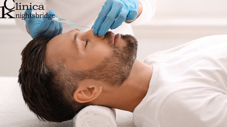 Doctor at Clinica Knightsbridge performing Non Surgical Rhinoplasty for men 