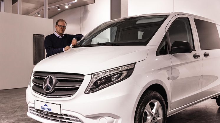 Mest solgte varebil i 2023: Mercedes-Benz Vito er på salgstoppen i Bodø. Foto: M Nordvik AS. 