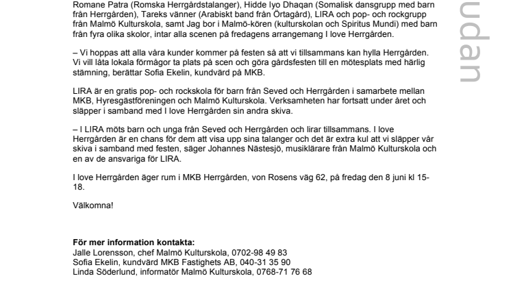 Pressinbjudan: Hyllning till Herrgården