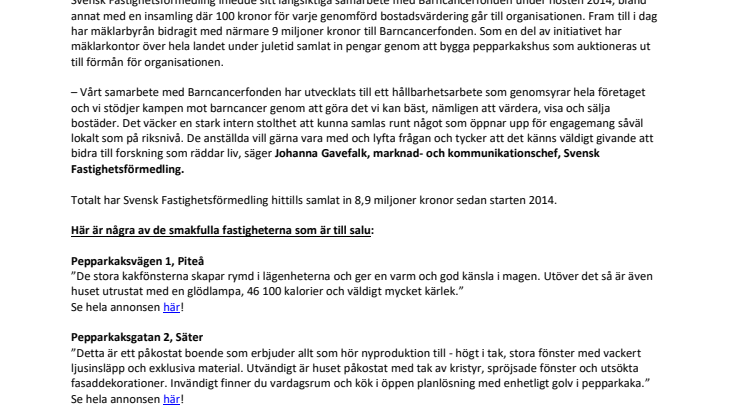 Svensk Fastighetsförmedling presenterar:  Sveriges godaste budgivning 