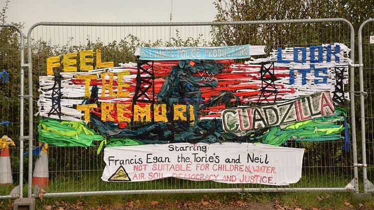 Fence art at the Preston New Road site in Lancashire (Photo credit: Anna Szolucha)