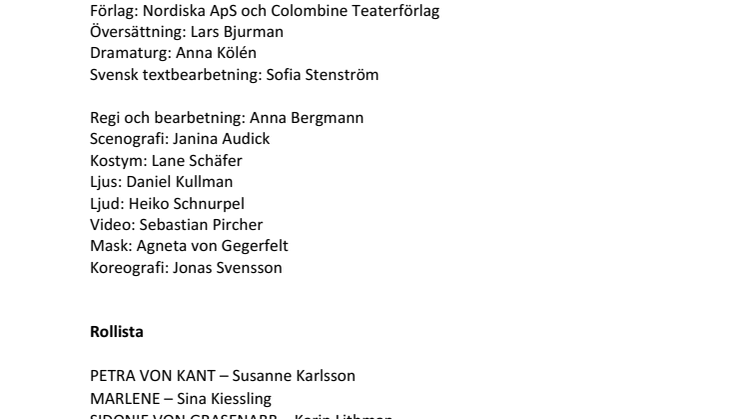 Petra von Kants bittra tårar