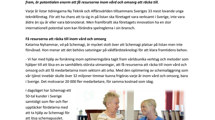 Schemagis metoder får resurserna inom vård och omsorg att räcka till