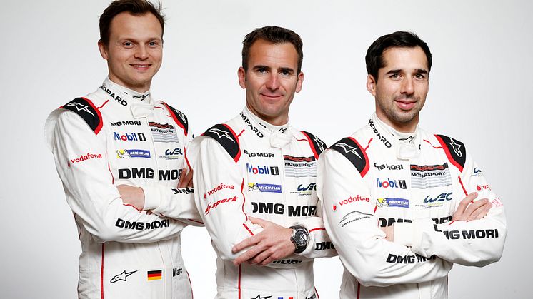 Le Mans 2016, Porsche Team, Marc Lieb, Romain Dumas, Neel Jani (l-r)