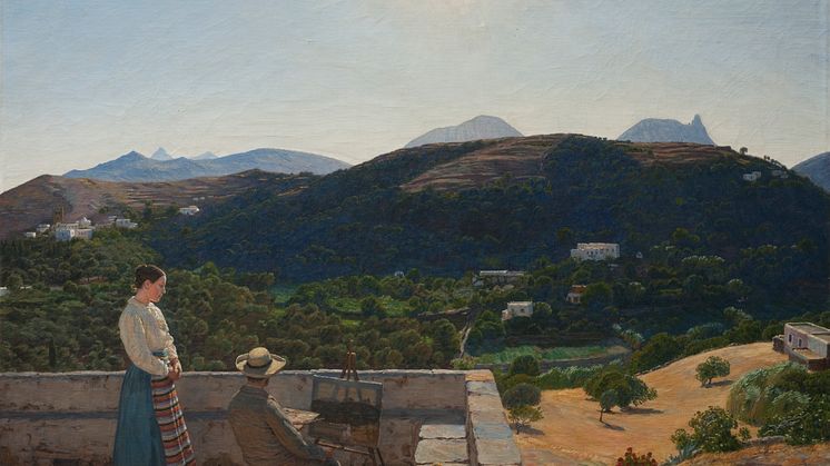 ”Udsigt fra vor bolig på Naxos”, 1895 af Niels Skovgaard. Fotokreditering til SMK Foto. 