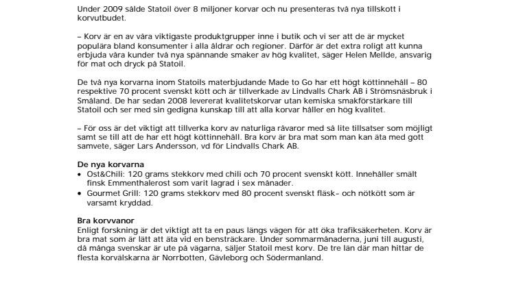 Bra svensk korv på vägen – två nya smaker på Statoil