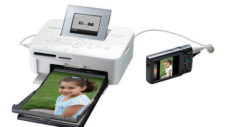 SELPHY CP1000 Connected Camera Postcard Tray LCD Up White