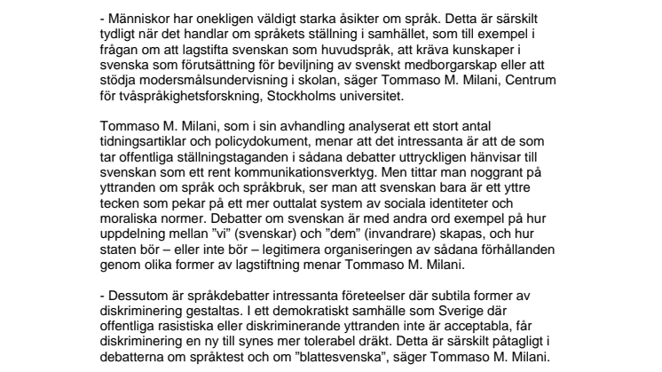 Språkdebatter handlar inte bara om språk 