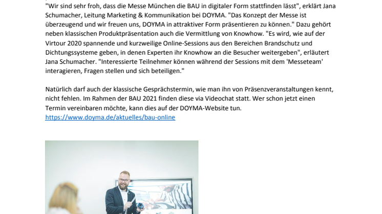 ​Virtuelles Event: DOYMA auf der BAU 2021