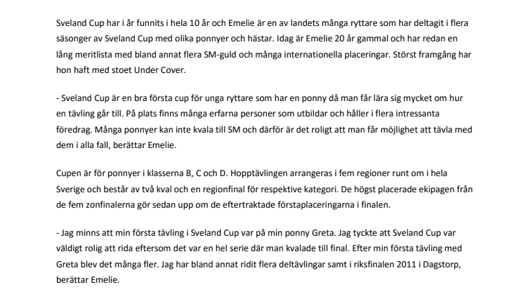 Möt Svelands profilryttare Emelie Grönberg 