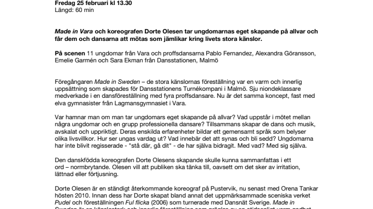 Made in Vara [Dorte Olesen] – dans av och med unga