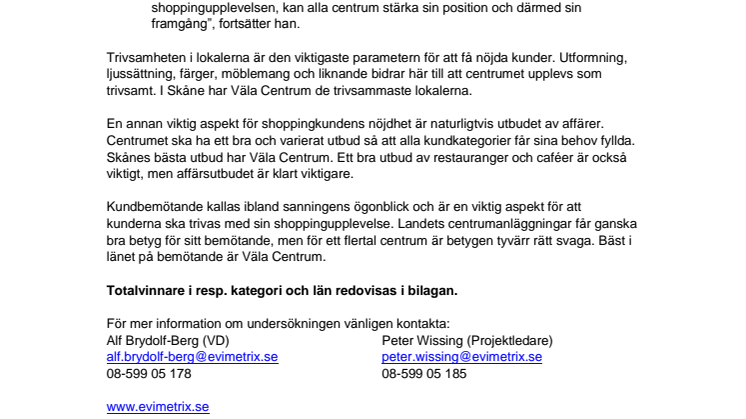 Vad tycker shoppingkunderna i Skåne län