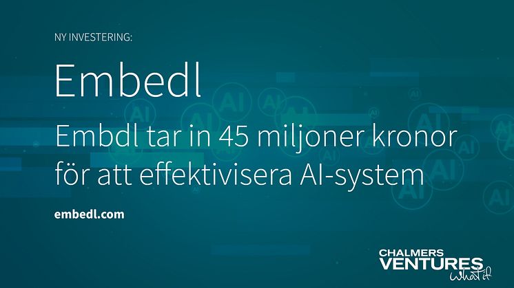 Embdl tar in 45 miljoner kronor för att effektivisera AI-system