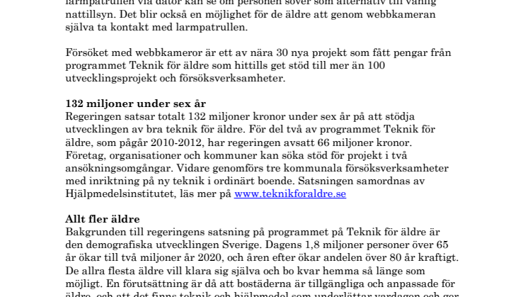 Webbkamera för ökad trygghet testas hos äldre i Varberg