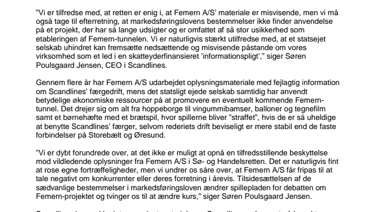 Sø- og Handelsretten afviser sag om brud på markedsføringsloven