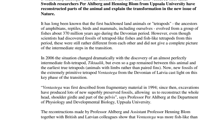 Closing the gap between fish and land animals