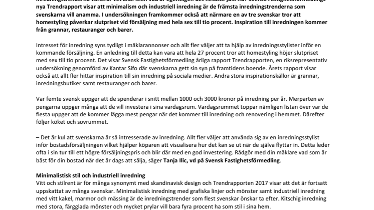 Ny kartläggning:  Så mycket påverkar homestyling slutpriset vid försäljning
