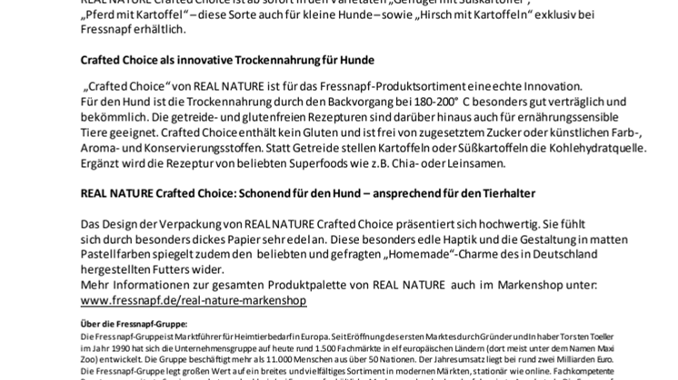 Frisch aus dem Ofen: REAL NATURE „Crafted Choice“ 