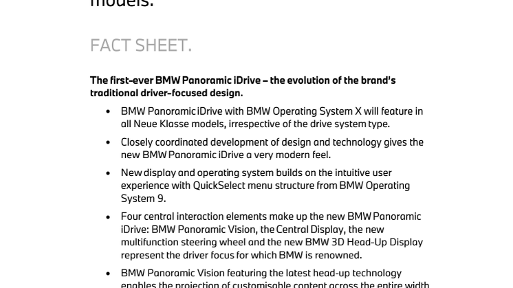 BMW Panoramic iDrive with BMW Operating System X