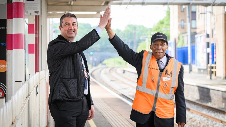 High five! Joe Healy (left) and Siggy Cragwell have each been awarded a British Empire Medal for services to the railway.jpg
