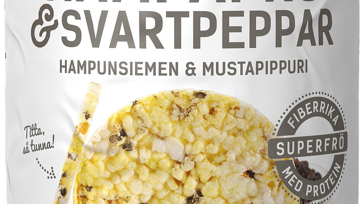 Maiskaker med hamprfør og sort pepper
