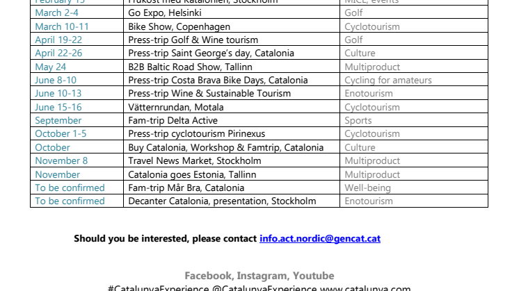 2018 - Kataloniens "Save the date" - Updated version 3.4.18