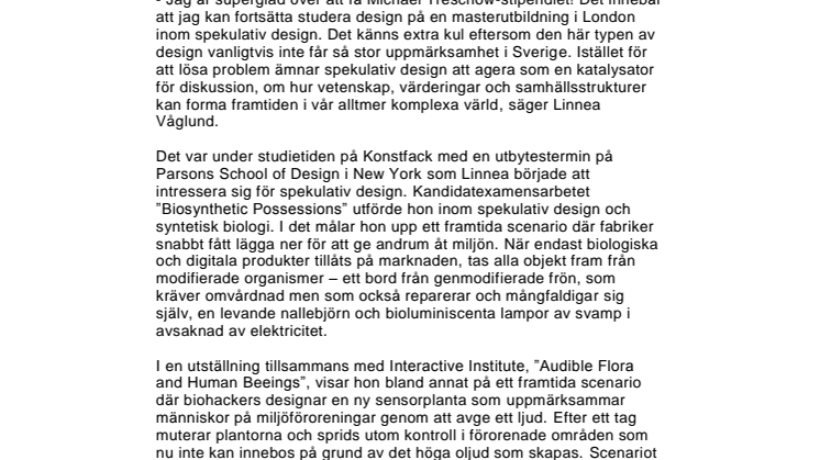 Årets Michael Treschow-stipendiat vill väcka diskussion om framtidens samhälle