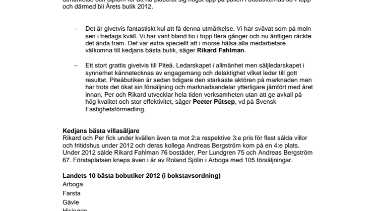  Piteåmäklare bäst i landet